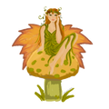 Autumn Fairy Mushroom Sticker