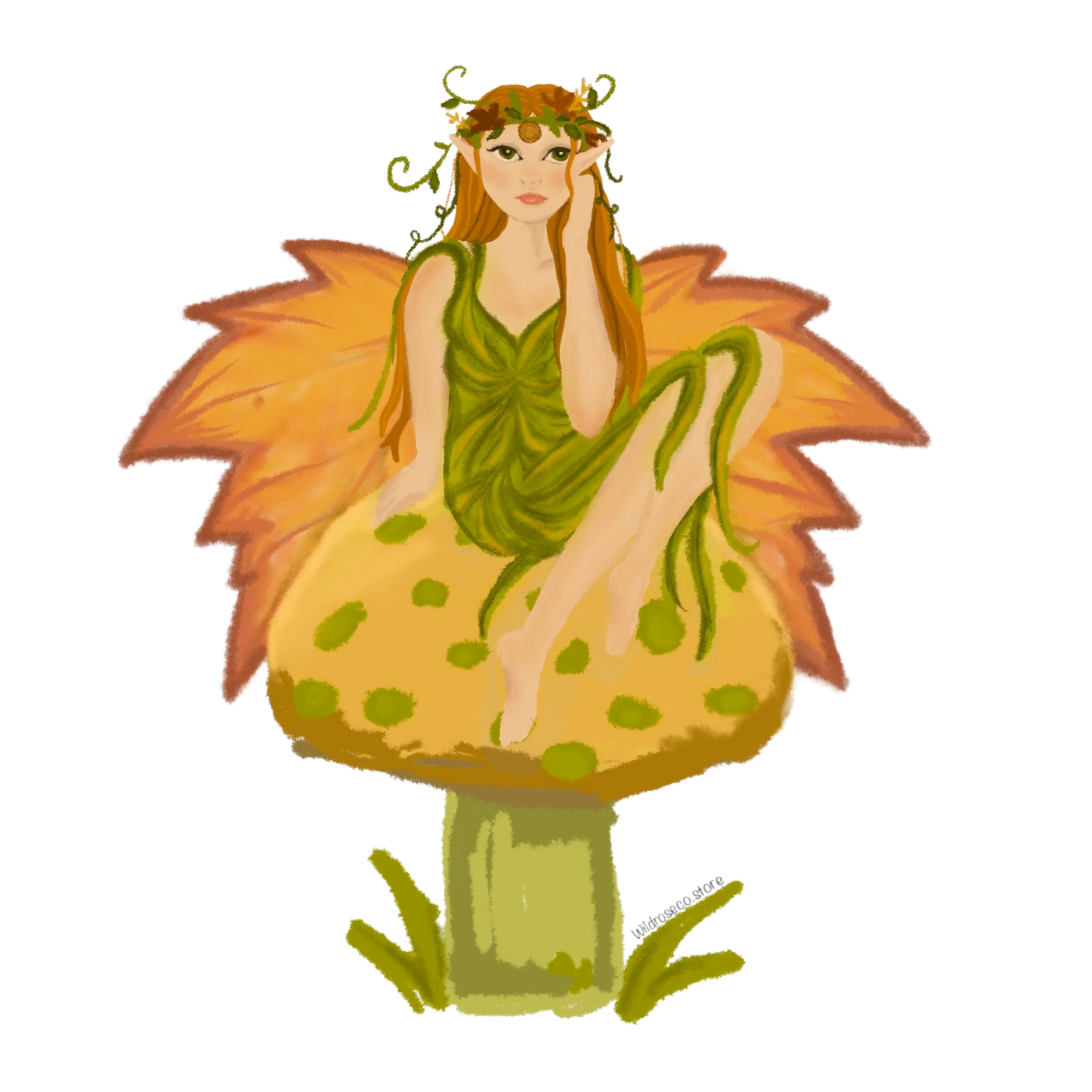 Autumn Fairy Mushroom Sticker